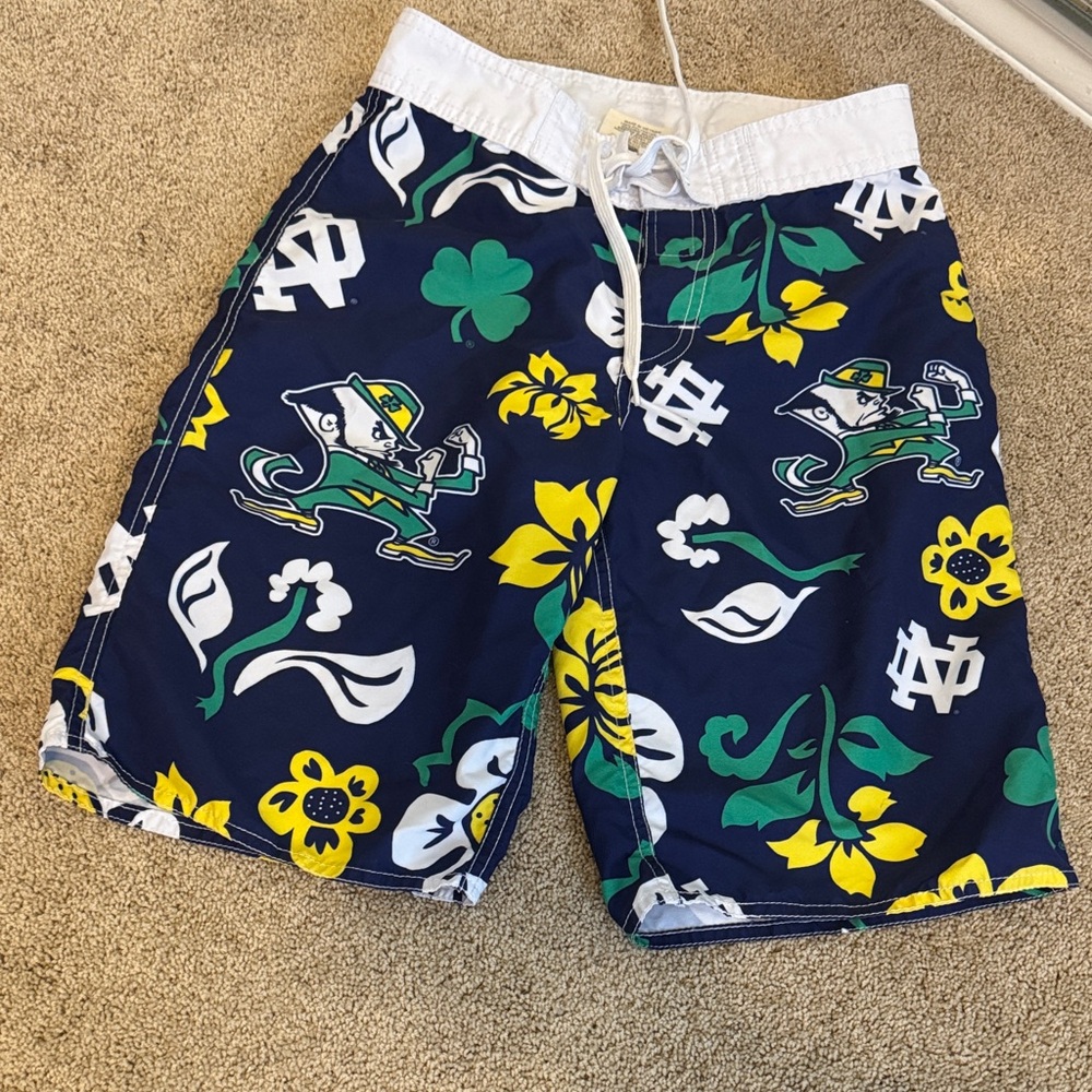 Notre Dame Fighting Irish Kids Swim Trunks - Navy and Yellow